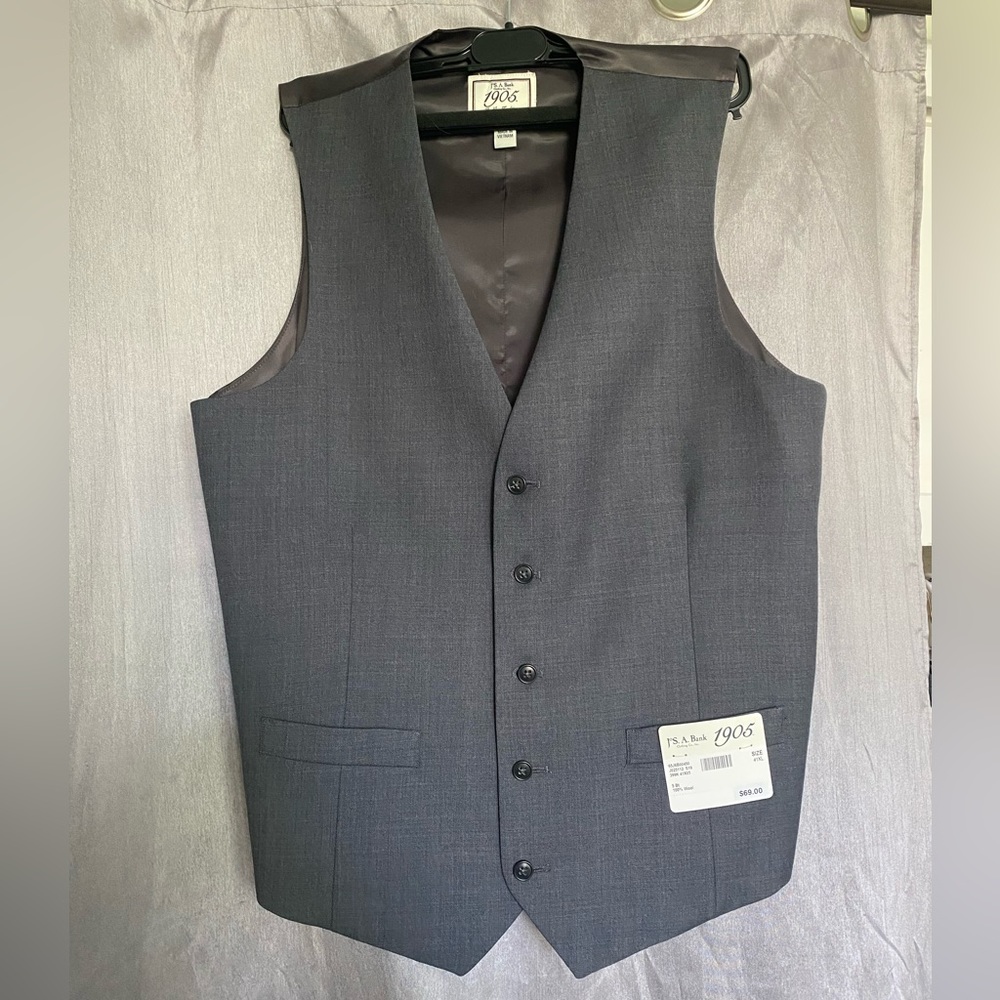 1905 Navy Collection Slim Fit Flat Front Suit Separates Vest - Big & Tall